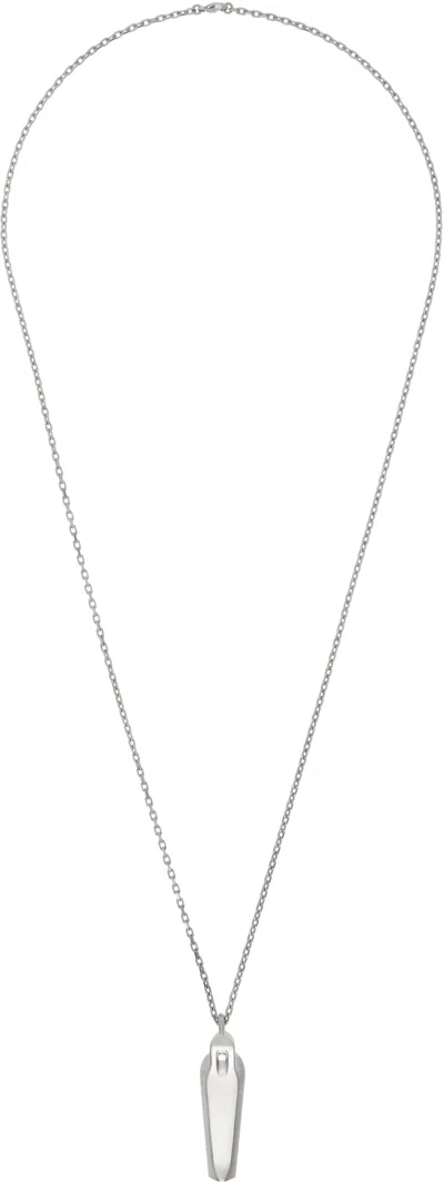 Rick Owens Silver Hollywood Sarcophagus Charm Necklace In 128 Palladio
