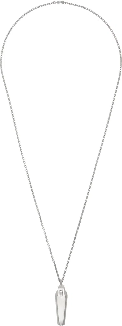 Rick Owens Silver Hollywood Sarcophagus Charm Necklace In 128 Palladio