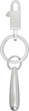 Rick Owens Teardrop Brushed-finish Keychain In 128 Palladio