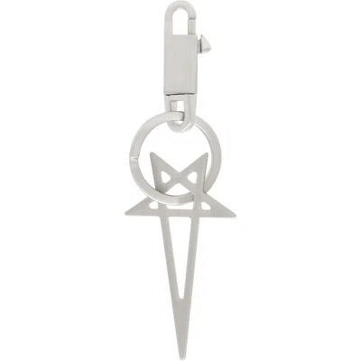 Rick Owens Silver Pentagram Keychain