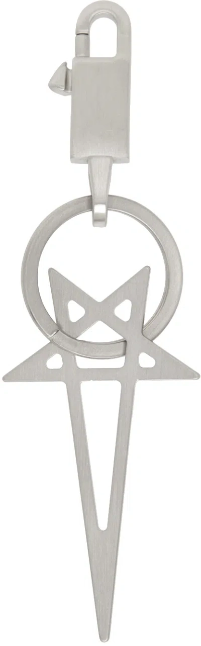 Rick Owens Silver Pentagram Keychain
