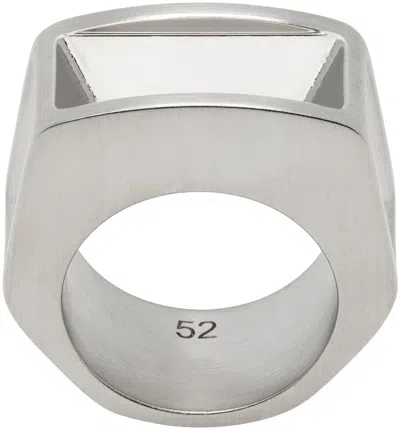 Rick Owens Silver Porterville Imploded Ring In 128 Palladio