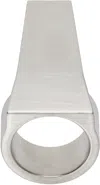 Rick Owens Silver Porterville Trunk Ring In 128 Palladio