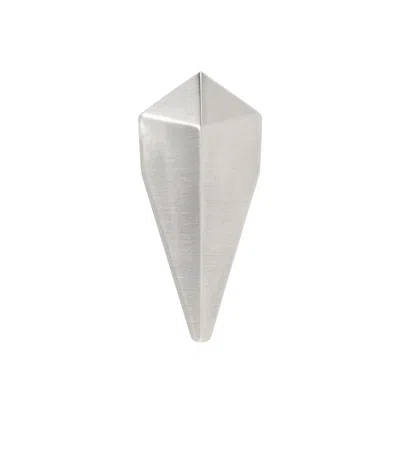 Rick Owens Silver Pyramid Single Earring In White
