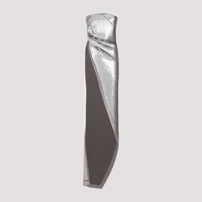 RICK OWENS SILVER SEQUINNED LONG TOP