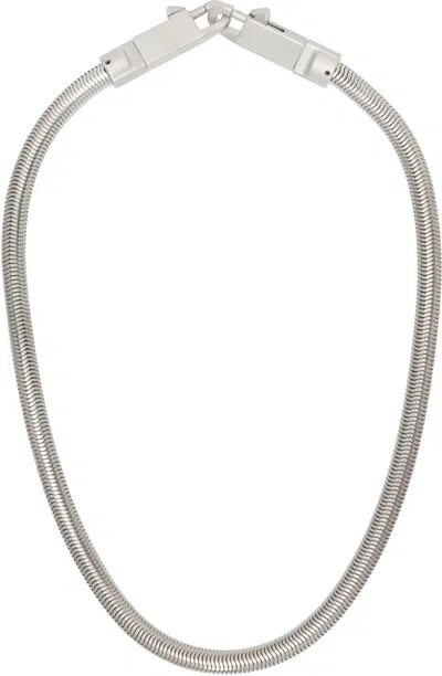 Rick Owens Silver Snake Chain Shoulder Strap In 128 Palladio