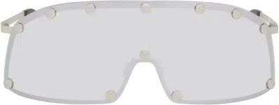 Rick Owens Silver Temple Shielding Sunglasses In Multi