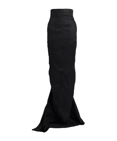 Rick Owens Simple Bias-cut Skirt In Black