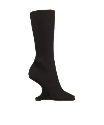 Rick Owens Simple Open Boots In Black