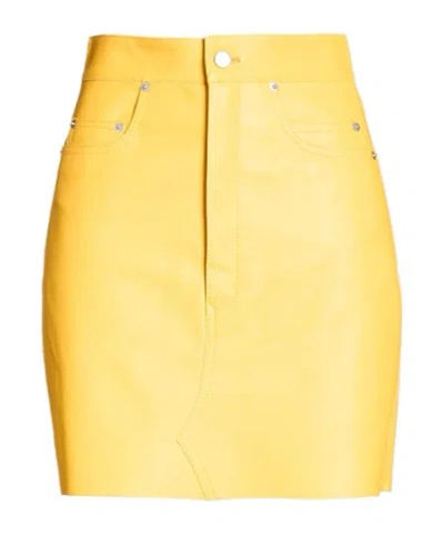 Rick Owens Simple Pencil Skirt In Yellow
