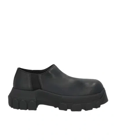 Rick Owens Simple Platform Leather Shoes In Black