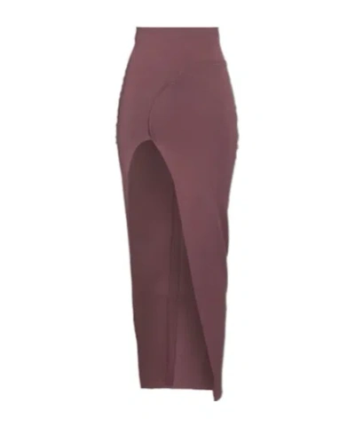 Rick Owens Simple Straight Skirt In Brown