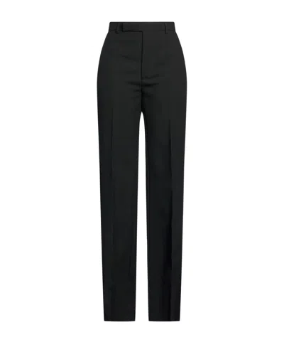 Rick Owens Simple Straight-leg Wool Trousers In Black