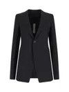 Rick Owens Tailored Jacket With Notched Lapel And Back Vent In Black