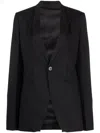 Rick Owens Single-breasted Blazer In 黑色