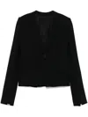 Rick Owens Grain De Poudre Blazer In Black