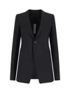 Rick Owens Tailored Jacket With Notched Lapel And Back Vent In Black