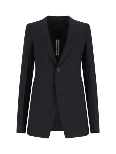 RICK OWENS RICK OWENS SINGLE-BREASTED BLAZER – BLACK