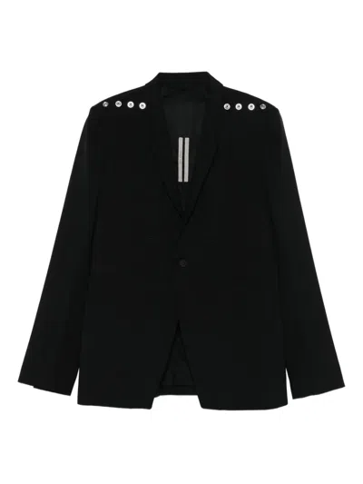 Rick Owens Single-breasted Blazer In Burgundy