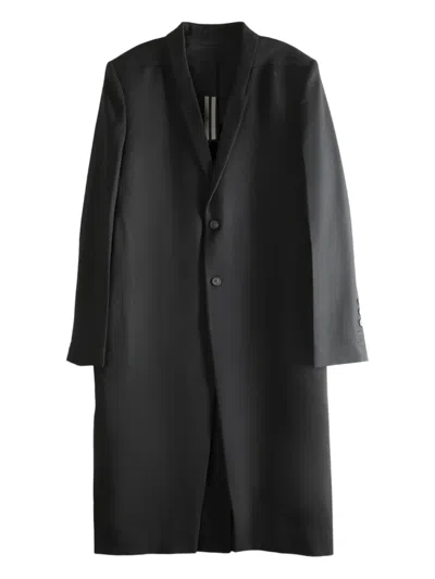 Rick Owens Single-breasted Coat In Black
