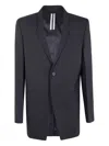 Rick Owens Long-sleeved Casual Jacket In Black