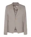 Rick Owens Single-breasted Poplin Blazer In Gray