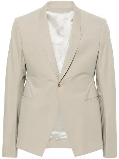 Rick Owens Single-breasted Poplin Blazer In Neutrals