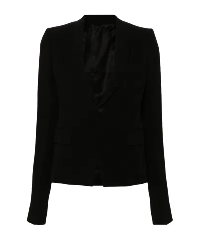 RICK OWENS SINGLE-BREASTED VIRGIN WOOL BLAZER