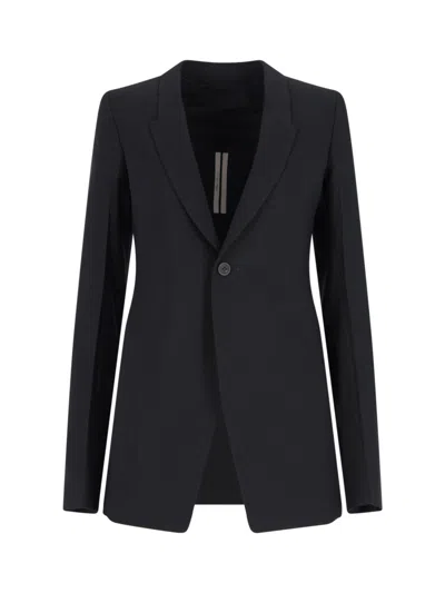 RICK OWENS SINGLE-BREASTED WOOL BLAZER