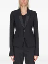 Rick Owens Structured Shoulder Bell Sleeve Blazer In Black
