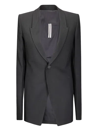 RICK OWENS SINGLE-BUTTON WOOL BLAZER