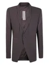 Rick Owens Single-button Wool Blazer In Brown