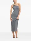 Rick Owens Single-shoulder Strap Midi Dress In Gray