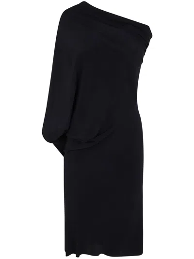 Rick Owens Single-sleeve Mini Dress In Black