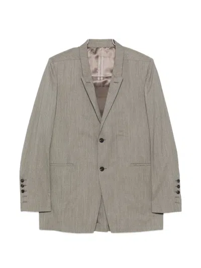 Rick Owens Single-breasted Blazer In Gray