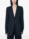 Rick Owens Single-breasted Buttoned Blazer In Black