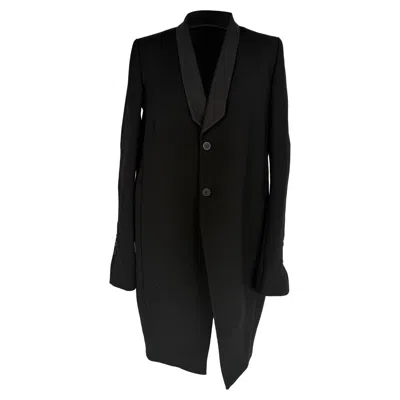 Pre-owned Rick Owens Single-breasted Tux Blazer In Black Wool