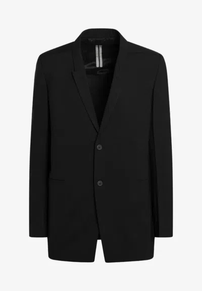 Rick Owens Single-breasted Wool Blazer In Black