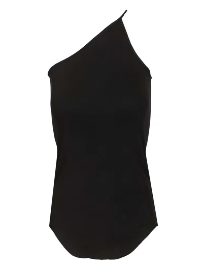 Rick Owens Single-shoulder Tank Tops Black