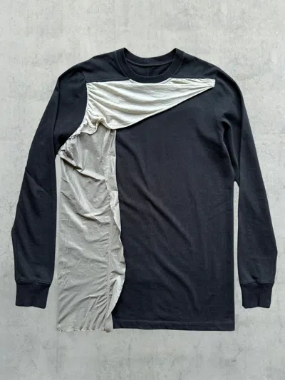 Pre-owned Rick Owens Sisyphus Fw18 Draped Long Sleeve Tee In Black