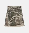 Rick Owens Sisysnap Distressed Denim Miniskirt In Gray