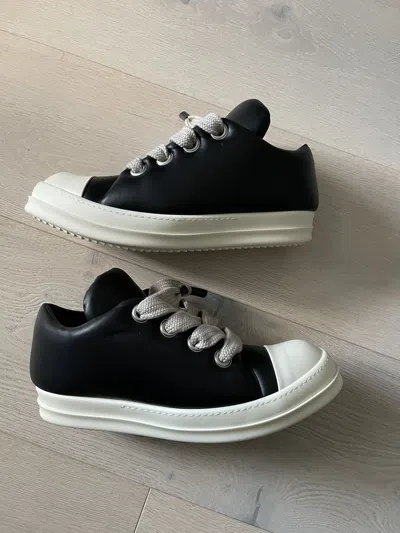 Pre-owned Rick Owens Size 15  Size Jumbo Lace Padded Leather Shoe In Black