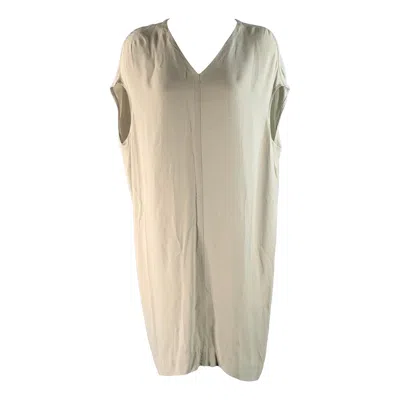 Pre-owned Rick Owens Size L Cream Satin Blouse In White