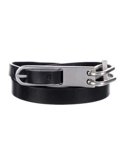 Pre-owned Rick Owens Skinny Leather Belt In Black