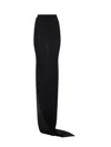 Rick Owens Flowing Maxi Skirt With Sheer Panel And High Waist