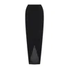 Rick Owens Soft Pillar Asymmetric Wrap Long Skirt In Black