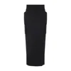 Rick Owens Firbanks Virgin Wool Twill Cargo Skirt In Black