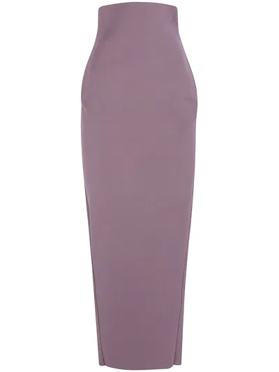 Rick Owens Zipped Raw-hem Maxi Skirt In Purple