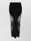 Rick Owens Long Skirt With Cut-out Design And Distressed Effect In Black