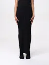 Rick Owens Wool Crepe High-waisted Long Skirt In Black